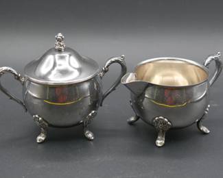 Leonard silverplate cream and sugar set