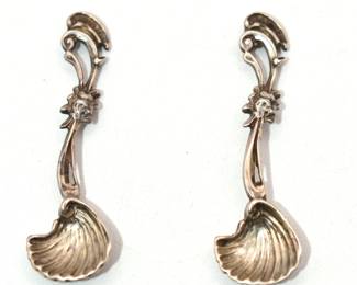 Pair of vintage sterling silver salt spoons