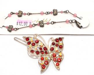 butterfly anklet and barrette