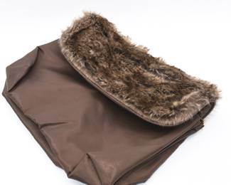 Catherine Malandrino faux fur makeup/toiletry bag