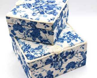 Blue Pattern Nesting Trinket/Jewelry Boxes