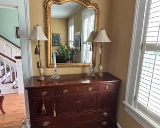 Great sideboard and vintage mirror