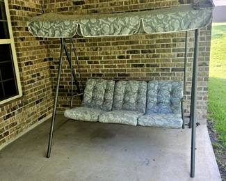 Covered porch swing.