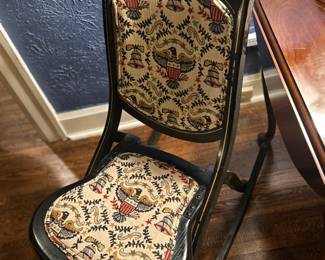 Antique folding Bicentennial design rocking chair
