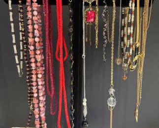 Colorful Vintage Necklace Lot Mixed Beads, Chains Statement Pieces