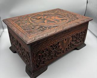 Victorian Carved Wooden Box