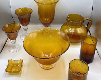 Vintage Artland Bubble Glass Set