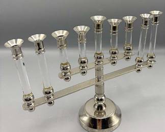 CrystalStainless Steel Menorah