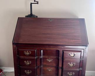Chippendale fine crafted desk and writing table - lamps are additional.