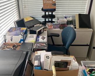 PRINTERS / CABINETS / DESKS / CHAIRS TOO