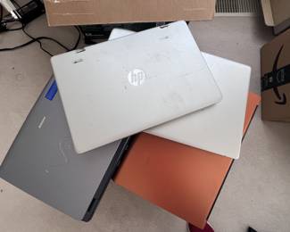 Four laptops - merely a sample of electronics available!