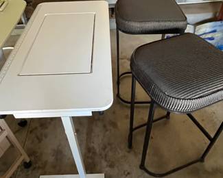 SEWING TABLE -- BAR STOOLS