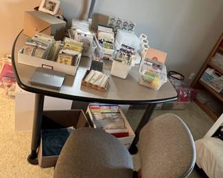 CARD MAKING TOOLS -- AND THE TABLE / CHAIR ARE FOR SALE ALSO