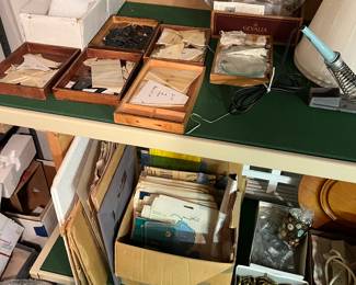 Stained glass-making supplies and accessories.