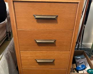One of two matching vintage/MCM nightstands/chests.