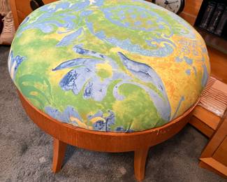 Mid-century modern swivel footstool.