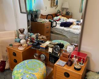 Mid-century modern dresser with mirror.