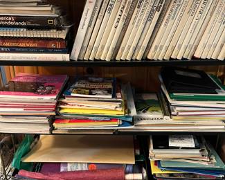 Hundreds of books and magazines.