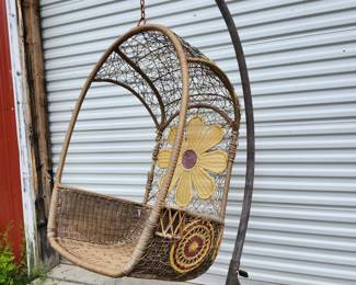Wicker Swing with Stand