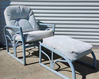 Woodard Armchair and Foot Rest
