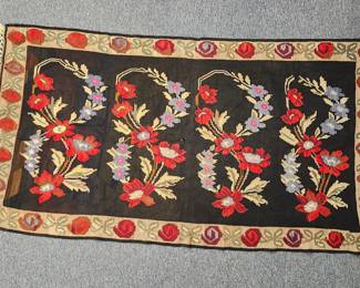 Handmade Vintage Flat Weave Rug