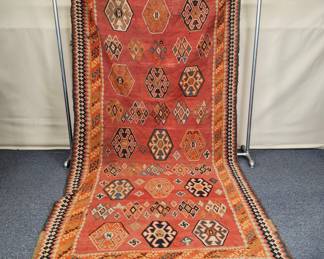 Handmade Vintage Tribal Flat Weave Rug