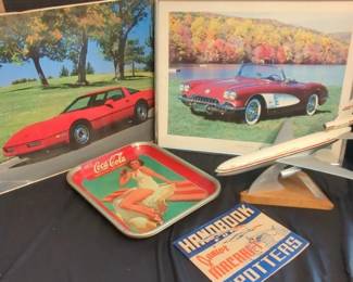 Airplane Model, Cocacola Trays, Corvette Posters