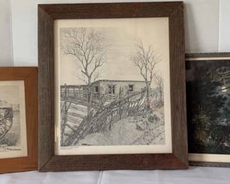 SW.Rogers Printed Framed Drawings, Scene On The Mississippi Framed Print