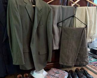Johnston Murphy Shoes, Lands End Suit Blazers, Slacks, Shirts, Briefcase