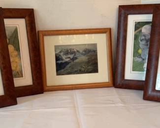 Framed Signed And Numbered Watercolor 4. SnowCapped Mountains By Dwight D Eisenhower