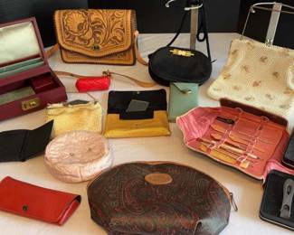 Vintage Handbags, Manicure Set, Music Jewelry Box, Leather Walet, More