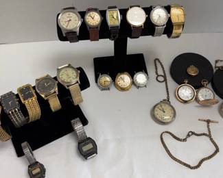 Assorted Vintage Mens Watches, Stopwatches