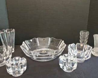 All Crystal Pieces, Large Bowl, 2 Small Bowls, 2 Candle Holders, 3 Small Vases, 1 Medium Vase