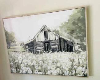 Dandelion Barn Framed Canvas Print