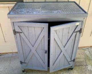 Outsunny Grey Outdoor Storage Cabinet