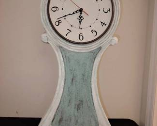 Big White Wooden Clock