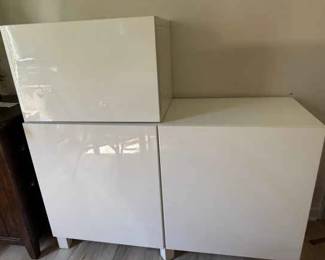 Two Piece White Storage