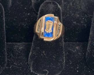 Vintage 1961 10K Yellow Gold Herff Jones Brazilian Class Ring