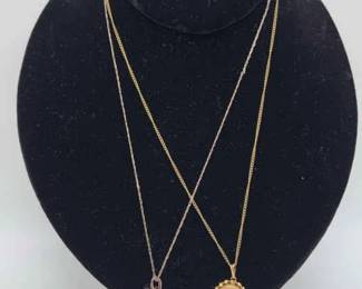 18 Sterling Silver And 18 12K Gold Filled Necklaces With Pendants