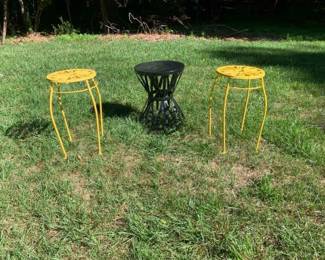 Yellow And Black Metal Plant Stands