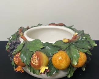 Capodimonte Style ceramic fruit bowl