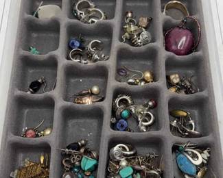 Assorted Jewelry And Jewelry Display Case