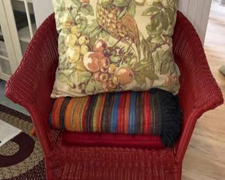 Red Wicker Patio Chair