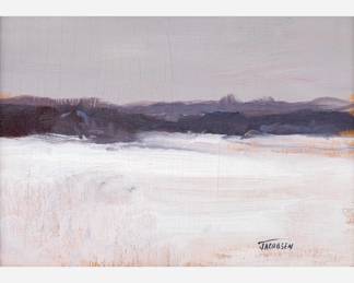 Lot 209: Eric Jacobsen "Winter Fields" Oil on Board