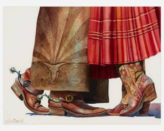 Lot 90: Nelson Boren "Pucker Up" Watercolor (1998)