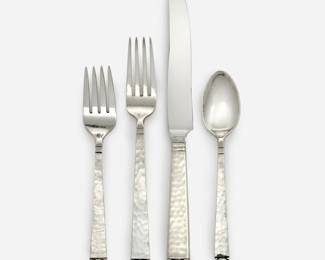 Lot 106: Old Newbury Crafters "Oak Leaf" 54-Pc. Sterling Silverware Set (74.3 ozt.)