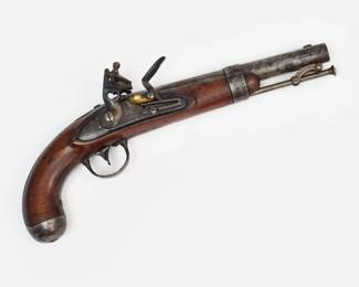 Lot 84: Asa Waters 1836 Flintlock Pistol (1842)