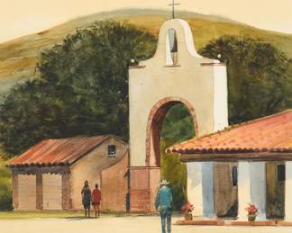 Lot 217: Jack O'Hara "Pala Mission" Watercolor
