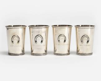Lot 51: 4 Kentucky Derby Sterling Julep Cups (1972, 1974, 1975, 1976)