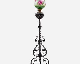 Lot 139: Wrought Iron Piano Lamp